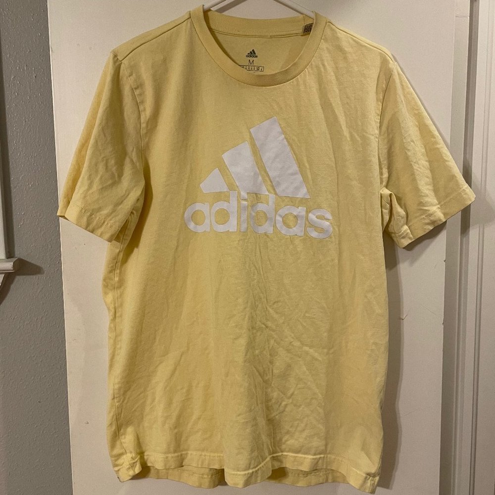Adidas Men's Essentials Big Logo T Shirt Yellow Size M Medium